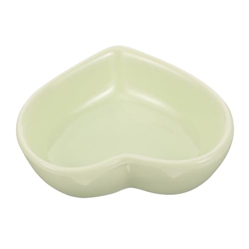 VANZACK Haustiernapf Wächter-Hamster-Wasserflasche Platte in Herzform Tank Ratten hamsterzubehör Hamster zubehör Lebensmittelschale für Katzen Futterautomat für Hamster Keramik Light Green von VANZACK