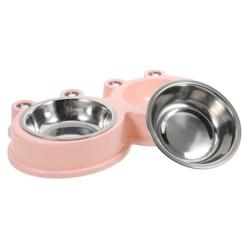 VANZACK Haustiernapf süße Hundenäpfe Wasserschale aus Edelstahl Hündchenschüsseln Tierfutterschalen Katzennäpfe Hundenäpfe großer Rassen hundenäpfe aus Metall Hund wassernapf Abs Rosa von VANZACK
