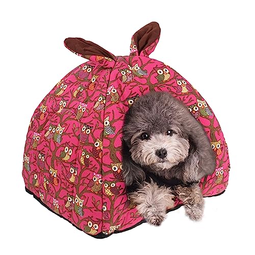 VANZACK Haustierbedarf Hundebett Matte Zwinger Weiches Haustier Schlafbett Warmes Hundehaus Wohnkultur Eule Rose Rot VANZACK Haustierbedarf Hundebett Matte Zwinger Weiches Haustier Schlafbett Warmes Hundehaus Wohnkultur Eule Rose Rot von VANZACK