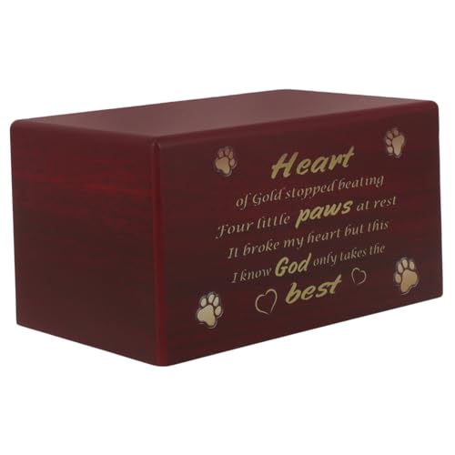 VANZACK Holz Haustier Urne für Katzen Cremation Urn für Tierasche Langlebige und Erinnerungsbox Hochwertiges Holz Trauergeschenk für Tierbesitzer Rotbraun VANZACK Holz Haustier Urne für Katzen Cremation Urn für Tierasche Langlebige und Erinnerungsbox Hochwertiges Holz Trauergeschenk für Tierbesitzer Rotbraun von VANZACK