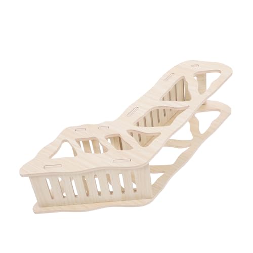 VANZACK Holz Kleintier Kletterleiter mit Versteckhaus Mehrfunktional für Hamster Meerschweinchen Rennmäuse und Kleine Nager Fördert Bewegung und Bietet Dekoratives Versteck im Käfig von VANZACK