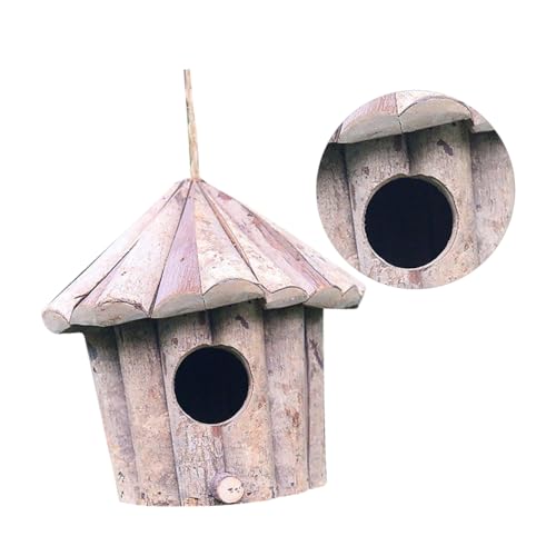 VANZACK Holz Vogelhaus Rundform Umweltfreundliches Handgefertigtes Nistdekoration für Garten und Kreative für Hochzeiten Partys und Österliche Anlässe Simuliertes für Stilvolle von VANZACK