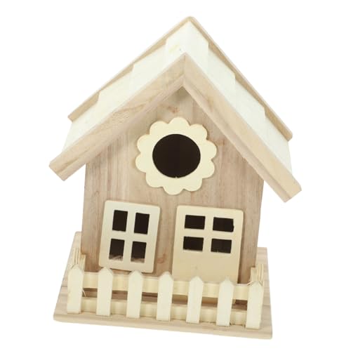VANZACK Holz Vogelhaus mit Großem Innenraum Langlebig Wetterfest Vogelhäuschen für Wildvögel Garten Dekoration und Futterstelle zum Aufhängen Geeignet von VANZACK