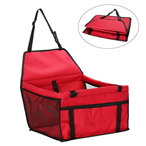 VANZACK Hund Reisetasche Hundeauto Hundetaschen Sitz Hängend Träger Zubehör Hunde-Booster Autotasche Für Hunde Auto Hundetransporter Hundesicherheits-Reisetasche Rot von VANZACK