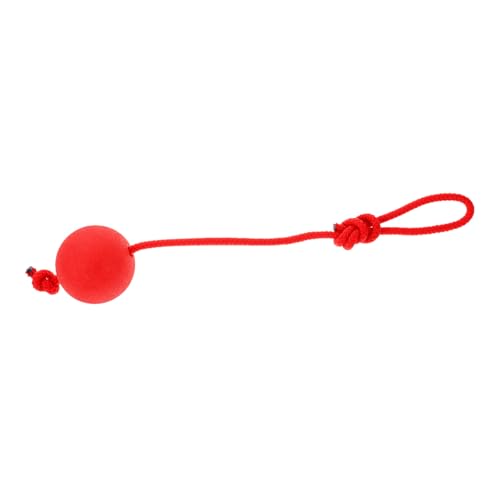 VANZACK Vollgummiball Für Hunde Mit Naturgummiseil Bissfester Elastischer Ball Als Spielzeug Für Haustiere Trainingsball Für Hunde Und Molar-trainingswerkzeug Rot von VANZACK