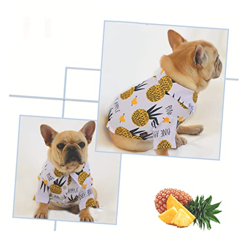 VANZACK Hundehemd Hawaii Hemd Hawaii Shirt hundeshirt hundezubehör Hundekleidung für besondere Anlässe Mittel Hemd für Hund Hündchen Sommerkleidung für Haustiere Haustierhemd Weiß von VANZACK