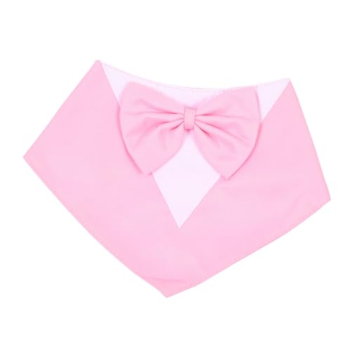 VANZACK Hundelätzchen Bandanas Kostüm Hundekleidung Bogen Ankleiden Dog Bandana hundeschleife Hundehemd hundehalsbänder Hundebowtie Welpen-Bandana Hund Fliege schal Hundebandana Stoff Rosa von VANZACK