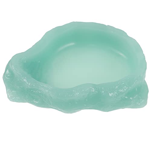 VANZACK Im Dunkeln leuchtender Wassernapf Anlage Drachen Pinzette Terrarium wasserschale Terrarium Wassernapf Futtermittel für Reptilien Reptilienfutter-Wasserschüssel Harz Light Green von VANZACK