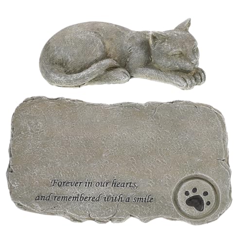 VANZACK Katzen-gedenkstein Resin Niedliche Katzenstatue Für Garten Liebevolle Tiergrabstein-Dekoration Als Für Verlust Ihres Frostsicher Und VANZACK Katzen-gedenkstein Resin Niedliche Katzenstatue Für Garten Liebevolle Tiergrabstein-Dekoration Als Für Verlust Ihres Frostsicher Und von VANZACK