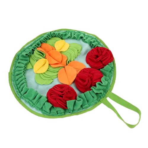VANZACK Kaninchen-Schnüffelpad Kaninchen Schnüffelmatte Hundefutter Heu Hasen Beschäftigungsmatte Tier-Suchspielzeug Leckerli-Spender für Kaninchen Kissen für langsame Fütterung Samt Green von VANZACK