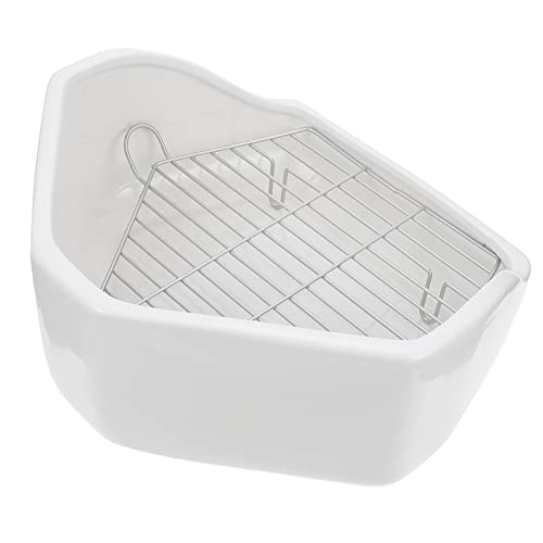 VANZACK Kaninchentoilette Kaninchenhaus Haustier Futterspender Welpe Meerschweinchen-hängematte Für Den Käfig Hasenkäfig Hunde-PIPI-pad-tablett Tücher Gras-PIPI-pad Für Hunde Keramik Weiß von VANZACK
