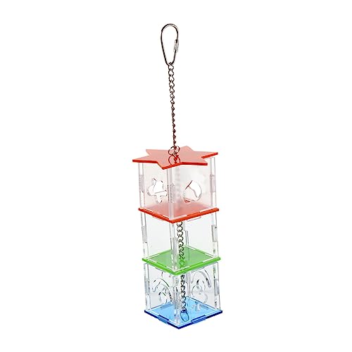 VANZACK Kasten Futterspender für Papageien vogelfutterspender vogelfutterhäuschen Vogelfutterautomat Vogelspielzeug Papagei hängend Toys für Papageien suchen Futterhäuschen für Vögel Acryl von VANZACK