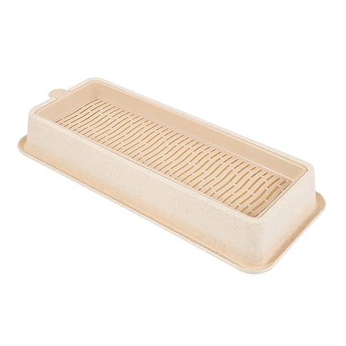 VANZACK Kasten Gärtnerei Für Katzengras Pflanzgefäß Für Katzengras Ohne Erde Gras Pflanzer Katzenminze Pflanzgefäß Für Katzengras Praktischer Katzenübertopf Kneifen Drinnen Beige Plastik von VANZACK