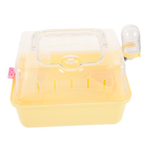 VANZACK Kasten Hamsterkäfig Booster Hamsterhaus Hund fangen Kiste coop Hamster gehege hamstergehege Hamster transportbox Hamsterpflege Hamsterträgerkäfig Reise-Haustierkäfig Plastik Yellow von VANZACK