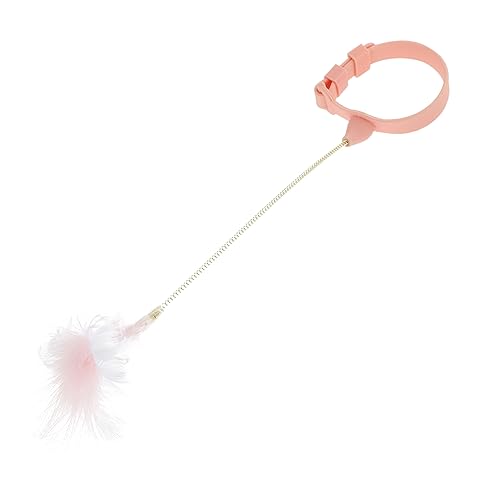 VANZACK Katzen-Teaser interaktives katzenspielzeug Interactive cat Toy Angelspielzeug Halsband aus Kätzchenleder Spielzeuge Katzenstockspielzeug lustige Katzenangel mit Halsband Bissfest von VANZACK