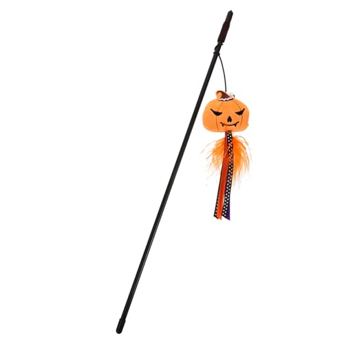 VANZACK Katzenangel Kätzchenabwehr Cartoon Katzen Weihnachtsmütze Halloween Katzenkostüm Federspielzeug Buntes Katzenfederspielzeug Katzentür Kürbis Katzenspielzeug Interaktives von VANZACK