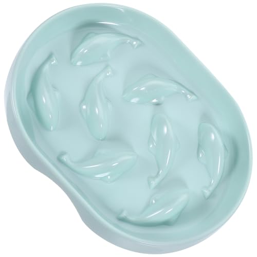 VANZACK Katzennapf Futterspender Erzogen Erhöhte Katzenschale Süße Katzenschalen Haustier Gekippt Katzenfutterschale Schnurrbart Fütterung Wehe Katzennäpfe Essen Melamin Light Green von VANZACK