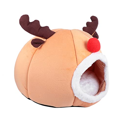 VANZACK Katzenbett Im Freien Weihnachtskatzenhaus Rentierform Katzenhöhlenbett Halbgeschlossenes Haustiernest VANZACK Katzenbett Im Freien Weihnachtskatzenhaus Rentierform Katzenhöhlenbett Halbgeschlossenes Haustiernest von VANZACK