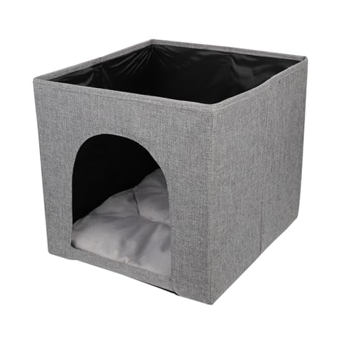 VANZACK Katzenhaus Aus Leinen Faltbares Design Kratzfestes Haustiernest Spielbereich Für Haustiere Geeignet Für Den Innen- Und Außenbereich von VANZACK