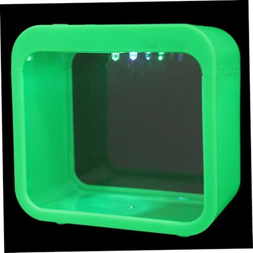 VANZACK Kleines Betta Aquarium mit LED licht Abnehmbarer Grüner Betta Fisch Tank für Zuhause und Büro Transparenter Nano Zuchtkasten für Kampffische Dekoratives Desktop Aquarium mit Hoher von VANZACK