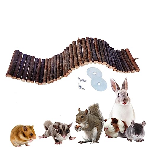 VANZACK Hölzerne Kletterbrücke Für Kleintiere Langlebiges Kauspielzeug Aus Naturholz Für Hamster Mäuse Kleine Haustiere Einfacher Spielplatz Und Ruheort Käfigzubehör von VANZACK