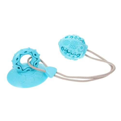 VANZACK Leckendes Lebensmittelspielzeug mit Saugnapf kauen quietschend Kauer Interactive Dog Toys saugnapf Unzerstörbares Hundespielzeug Interaktives Welpenspielzeug Sky-Blue von VANZACK