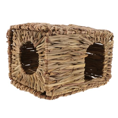 VANZACK Kaninchenhaus Aus Handgewebtem Stroh Klappbares Nest Für Kaninchen Hamster Und Andere Kleintiere Perfekter Rückzugsort Und Spielplatz von VANZACK