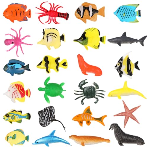 VANZACK Ozean Tropische Fische Krabben Tier Kunststoff Mini Meerestier Figur Realistische Figuren Aquarium Dekorationen 1 Set von VANZACK