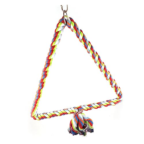 VANZACK Cotton Rope Triangle Swing Für Vögel Kletterleiter Spielzeug Für Papageien Sittiche Und Andere Kleine Vögel Fördert Koordination Und Balance von VANZACK