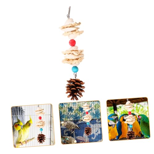 VANZACK Parrot Cuttlefish Bone Chew Toy Für Vögel Bissfestes Spielzeug Zur Beschäftigung Und Zahnpflege Für Papageien Und Nymphensittiche Hängendes Kauspielzeug Aus Natürlichem von VANZACK