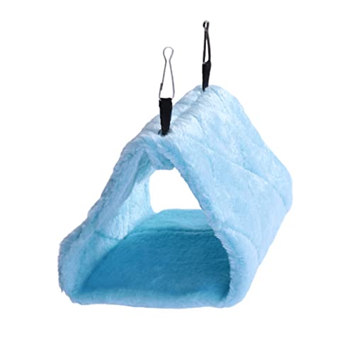 VANZACK Adorable Vogel Hängematte Für Papageien Warmes Plüschiges Nest Aus Hochwertigem Material Blau Zum Schlafen Und Spielen Im Käfig von VANZACK