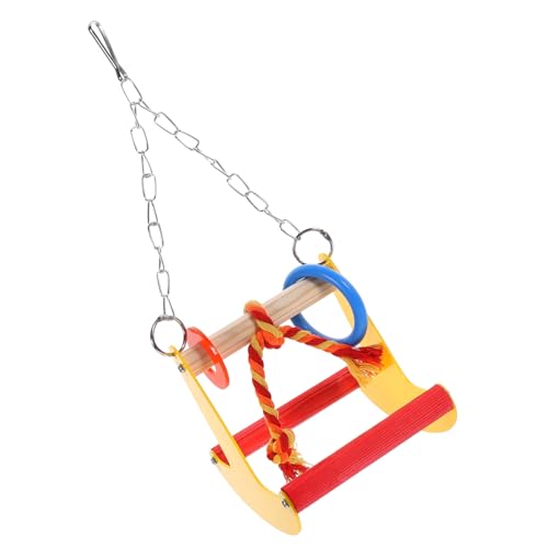 VANZACK Papagei Schaukel Spielzeug Vogel Hängen Schaukel Papagei Spielzeug Kauen Station Vogel Spielzeug Helle Farben Zufällige Farbe von VANZACK