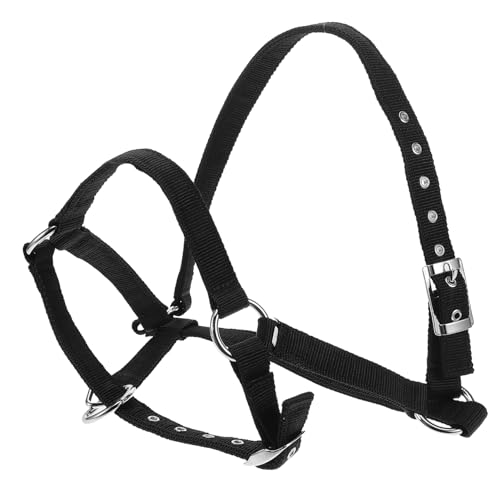 VANZACK Reitsport Trainingsbedarf Hosenträger Gepolsterter Pferdehalfter Reithalfter Mit Kehlklammer Eselhalfter Großer Pferdehalfter Ziegenhalfter Kälberhalfter Seil Schwarzes Nylon von VANZACK