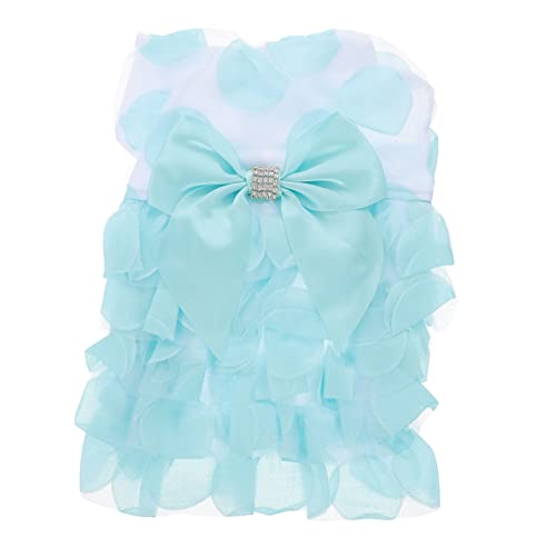 VANZACK Rock Hundekleid Zum Geburtstag Hundekleidung Knuddelig Kleid Für Hundemädchen Spitzenkleid Für Hunde Haustierkleidung Geburtstagskleid Für Hunde Welpe Hund Prinzessin Kleid Blue von VANZACK