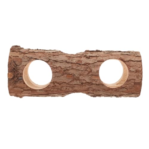 VANZACK Rohrbaumloch aus Massivholz Hamster holzspielzeug Hamsterzubehör aus Holz Haustierzaun Katze hängematte Bett Hamster verbirgt Sich Meerschweinchen Light Brown von VANZACK