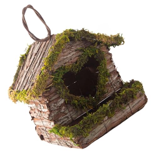 VANZACK Rustikales Vogelhaus zum Aufhängen aus Hochwertigem Holz Wetterfest und Langlebig als Gartenvogelhaus und Nistkasten für Kleine Vögel Schützender Unterschlupf im Ländlichen Stil von VANZACK