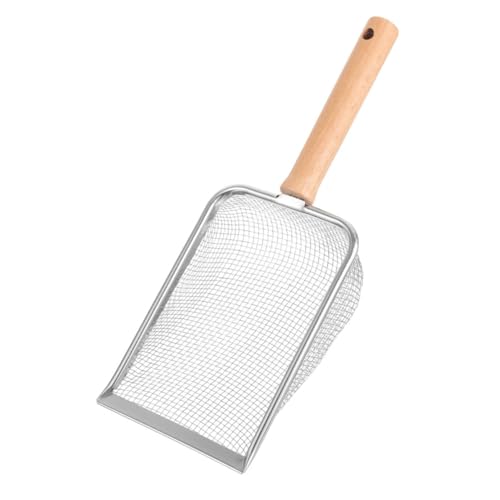 VANZACK Katzenstreuschaufel Metall Und Holz Reptilienstreuschaufel Ergonomisches Design Für Einfache Reinigung von VANZACK