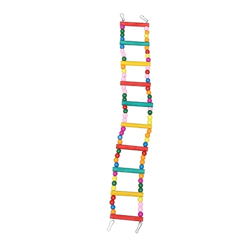 VANZACK Farbenfrohe Papageienleiter Aus Holz Mit Perlen Kreatives Spielzeug Für Vögel Klettergerüst Für Wellensittiche Nymphensittiche Und Andere Kleine Vögel Fördert Spiel Und von VANZACK