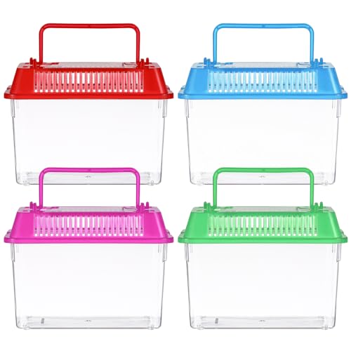 VANZACK Small World Habitat Tragbare Reptilien-Tankbox aus Kunststoff mit Deckelgriff, transparentes Terrarium, Hamster, Lebensraum für Fische, Schlangen, Aquarium, 4 Stück VANZACK Small World Habitat Tragbare Reptilien-Tankbox aus Kunststoff mit Deckelgriff, transparentes Terrarium, Hamster, Lebensraum für Fische, Schlangen, Aquarium, 4 Stück von VANZACK