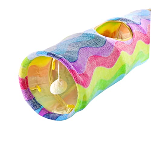 VANZACK Interaktives Katzenspielzeug Für Hauskatzen Kratzfestes Katzentunnelspielzeug Mit Tonpapier Faltbare Regenbogenröhre Zum Spielen Von Kätzchen von VANZACK