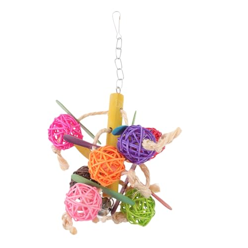 VANZACK Vogelspielzeug Papageienkäfig-Spielzeug Kauspielzeug Mit Glöckchen Mentale Gleichgewichtsübung Für Vögel Zufällige Farbe von VANZACK
