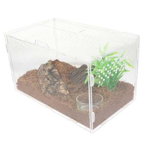 VANZACK Terrarium Für Reptilien Schildkrötenkäfige Eidechsenbecken Reptilienterrarium Echsenkäfig Frosch-Panzer Schildkrötelebensraum Tank Spinnengehege Klares Reptiliengehege Gecko Acryl von VANZACK