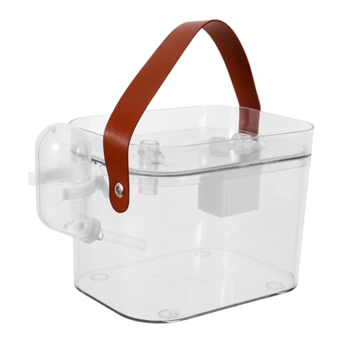 VANZACK Tragbarer Hamster-reisekäfig Mit Wasserflasche, Transparenter Kunststoffträger Für Kleine Tiere, Frettchen-reiseträger, Hamster-hülle von VANZACK