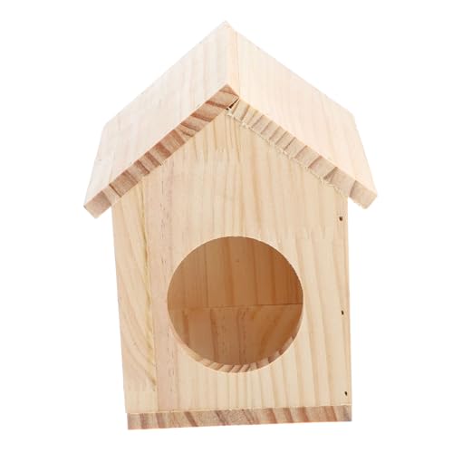 VANZACK Transparentes Holz Hamster Versteck mit Tunnel Kleintier Höhle zum Beobachten und Abnehmbar Leicht zu Reinigen Sicher für Zwerghamster und Kleine Haustiere von VANZACK