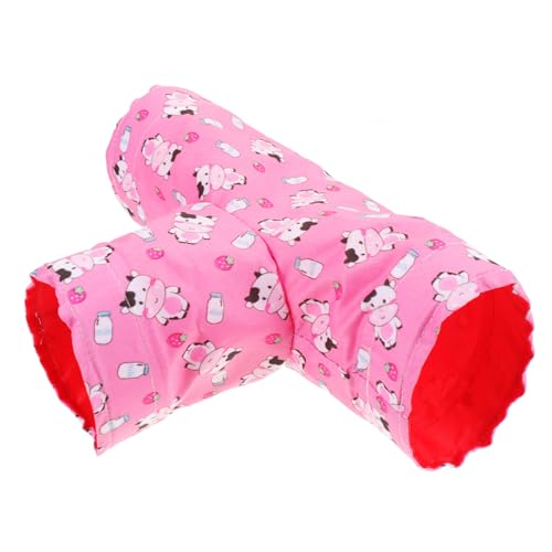 VANZACK Tunnel für kleine Tiere Hamster hamsterspielzeug Meerschweinchen- Rabbit Toys Träger Futterspender Haustiere Schöner Hamstertunnel Kleintierversteck Stoff rot von VANZACK