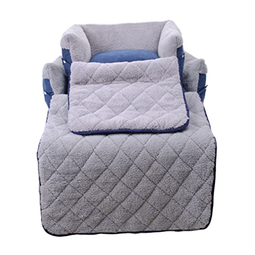 VANZACK Umgedrehter Hundehütte Hundebett, waschbares Hundebett drinnen Größe Decken hundebetten haustierbett Clamshell-Schlafsofa für Hunde Multifunktionaler Blue von VANZACK