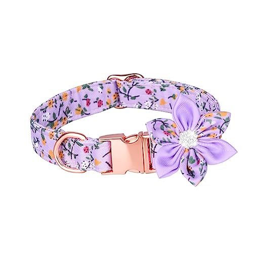 VANZACK Verstellbares Haustierhalsband mit Blumenmuster Verschluss für Katzen und Kleine für Festivals und Fotoshootings Dekoratives Kragenzubehör Zufällige Farbe von VANZACK
