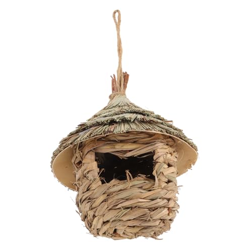 VANZACK Papageiennest Hängendes Vogelhaus Lebensecht Für Garten Aus Verschleißfestem Naturmaterial Zartes Vogelnest Handgefertigt Mit Kreativem Formdesign Für Fütterung Und Dekoration von VANZACK