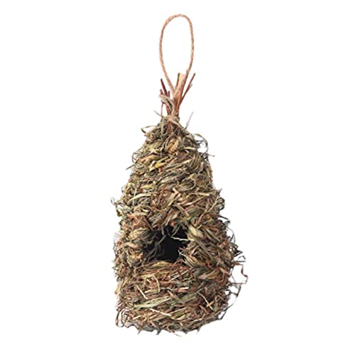 VANZACK Vogelnestdekorationen Strohhaus Vogelhaus für Garten handgewebtes Vogelnest Vogel im Freien Vogelhaus aus Stroh für den Garten Vogelhäuser im Freien Vogelnest aus Stroh Gras von VANZACK