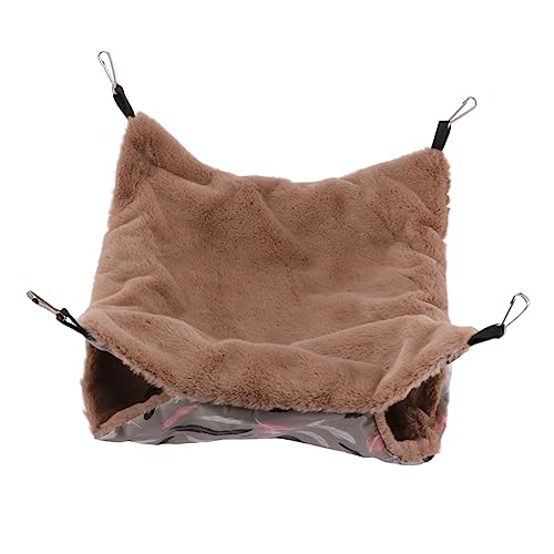 VANZACK Warme Hängematte Hamster Kleintierhängematten Vlies Nagetier Haustiere Bett hamsterbett haustierbett Haustier-Hamster-Hängematte warme Haustierhängematte Polyester Brown von VANZACK